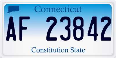 CT license plate AF23842