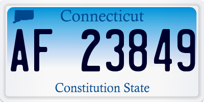 CT license plate AF23849