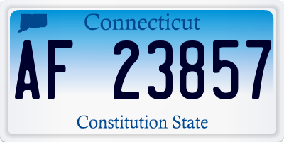 CT license plate AF23857