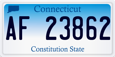 CT license plate AF23862