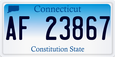 CT license plate AF23867