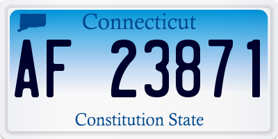 CT license plate AF23871