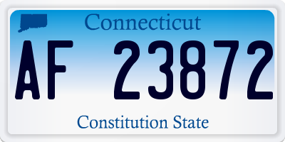 CT license plate AF23872
