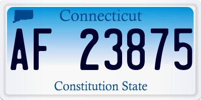 CT license plate AF23875