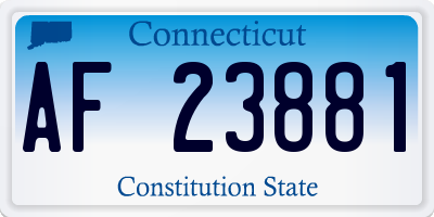 CT license plate AF23881
