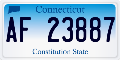 CT license plate AF23887