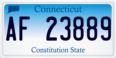CT license plate AF23889