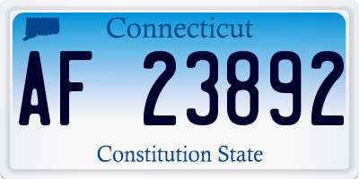 CT license plate AF23892