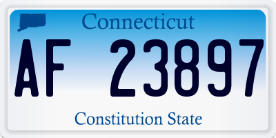 CT license plate AF23897