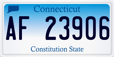 CT license plate AF23906