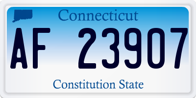 CT license plate AF23907