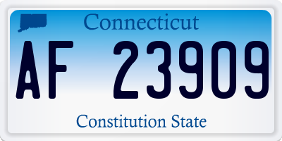 CT license plate AF23909