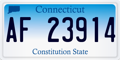 CT license plate AF23914