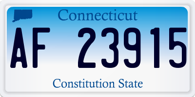 CT license plate AF23915