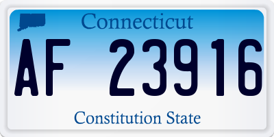 CT license plate AF23916