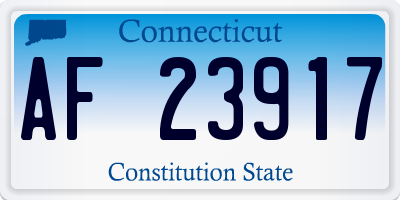 CT license plate AF23917