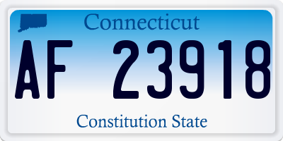 CT license plate AF23918