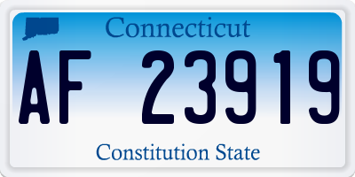 CT license plate AF23919
