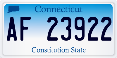 CT license plate AF23922