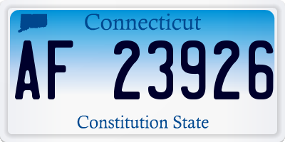 CT license plate AF23926