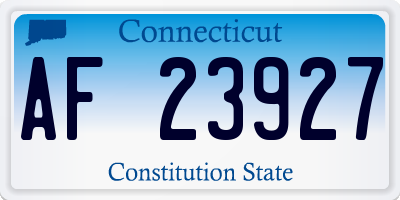 CT license plate AF23927