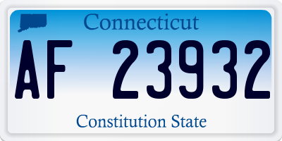 CT license plate AF23932