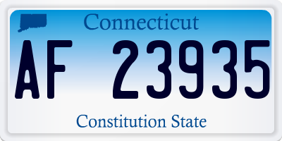 CT license plate AF23935