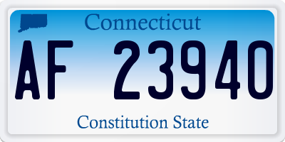 CT license plate AF23940