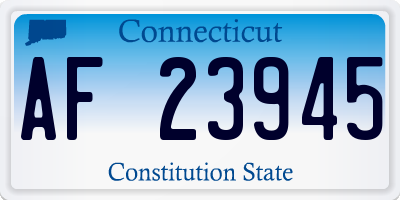 CT license plate AF23945