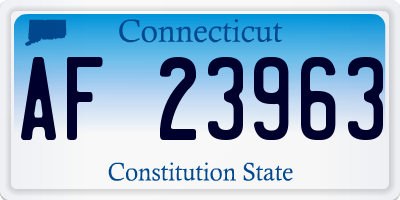 CT license plate AF23963