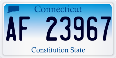 CT license plate AF23967