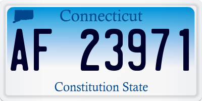 CT license plate AF23971