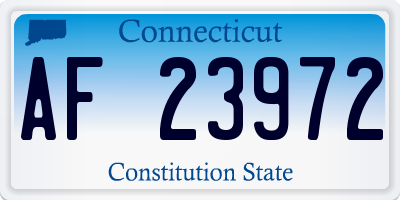 CT license plate AF23972