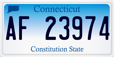 CT license plate AF23974