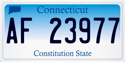 CT license plate AF23977