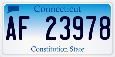 CT license plate AF23978