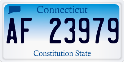 CT license plate AF23979