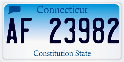 CT license plate AF23982