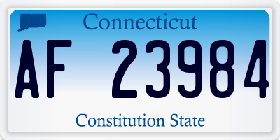 CT license plate AF23984