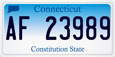 CT license plate AF23989