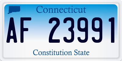 CT license plate AF23991