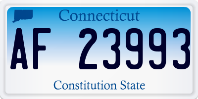 CT license plate AF23993
