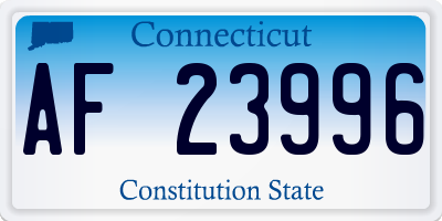 CT license plate AF23996