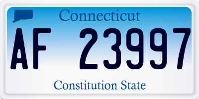 CT license plate AF23997
