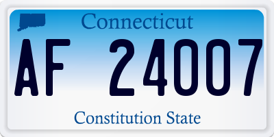 CT license plate AF24007