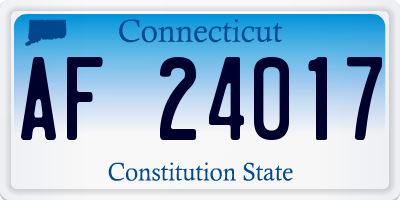 CT license plate AF24017