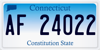 CT license plate AF24022
