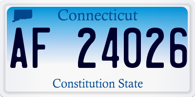 CT license plate AF24026