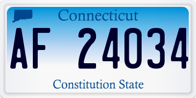 CT license plate AF24034