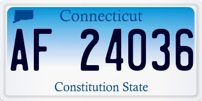 CT license plate AF24036